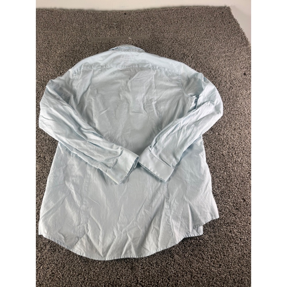 Michael Kors Mens Slim Fit Button Down Shirt XL Light Blue Long Sleeve Textured